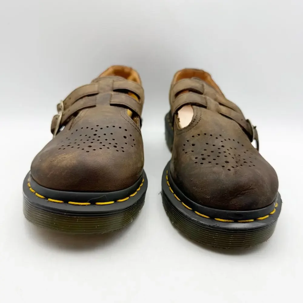 Dr. Martens Womens 8065 Mary Jane Shoes EU 38 US 7 Brown Leather EUC